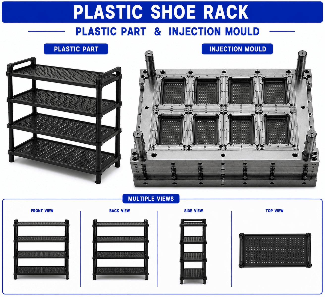 Plastic Shoe Rack Mould and Moulding Service